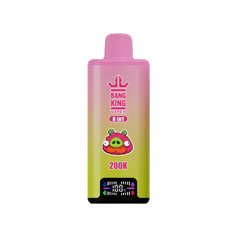 Bang-King-4-in-1-200k-puff-vape-Kiwi Passion Fruit Guava-Gummy Bear-Rainbow Candy-Cotton Candy-luckvpaeJA
