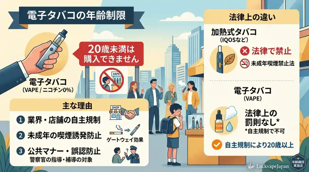 電子タバコは未成年でも買える？年齢制限と法律ルールを解説